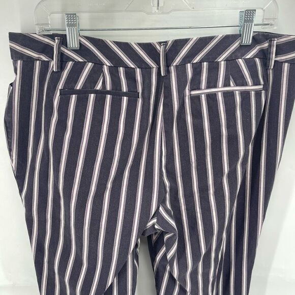 Worthington Womens Ankle Pants Striped Slim Ankle Pocket Black Purple Size 14 - Picture 3 of 9